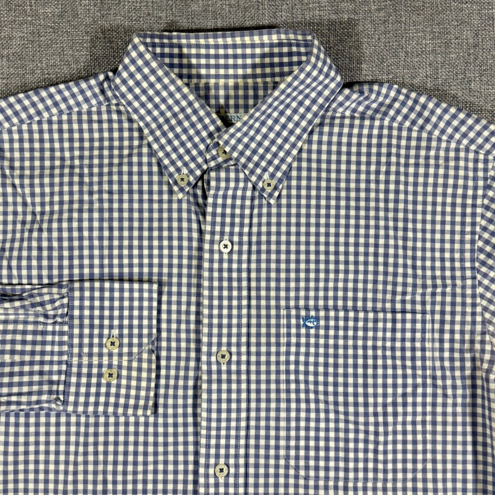 Southern Tide Button Down Shirt Mens S Purple Gingham Preppy Coastal Skipjack